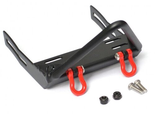 Team Raffee & Co Realistic Steel Stinger Front Bumper w/ Towing Hooks Black for Axial SCX10 TRC/302251BK