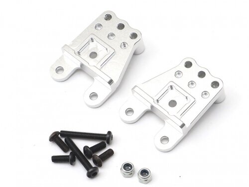 Team Raffee & Co Aluminum Front & Rear Shock Towers (2) Silver for Tamiya CC02 TRC/1086008S