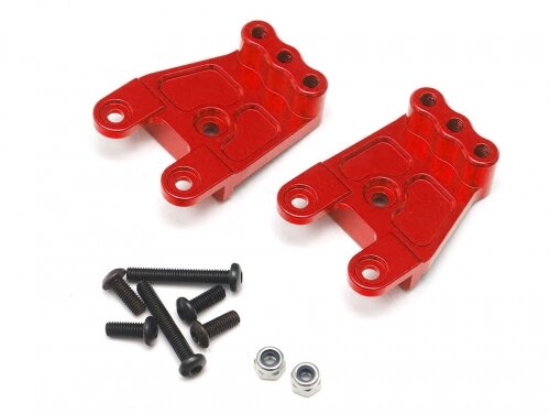 Team Raffee & Co Aluminum Front & Rear Shock Towers (2) Red for Tamiya CC02 TRC/1086008R