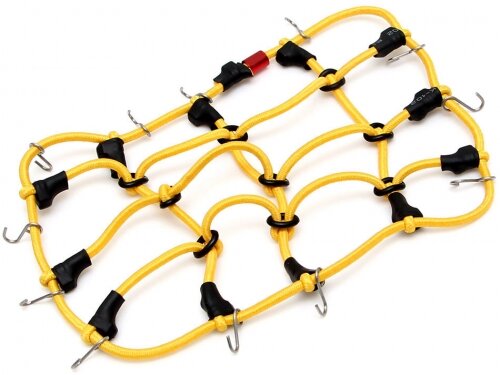 Team Raffee & Co Scale Accessories Elastic Luggage Net with Hooks 15x9cm for RC Crawler & Truck Yellow TRC/302308SY
