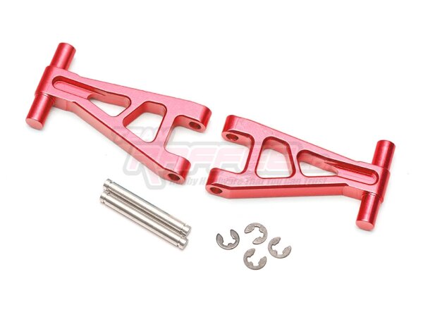 Team Raffee & Co Aluminum Rear Upper Arm (2) Red for Tamiya TT-02 TRC/TT02-006R