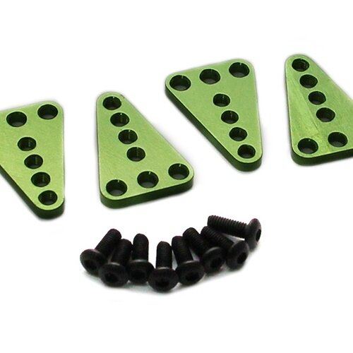 Team Raffee & Co Aluminum Upper Shock Mount Set Green for Axial SCX10 TRC/SCX43G
