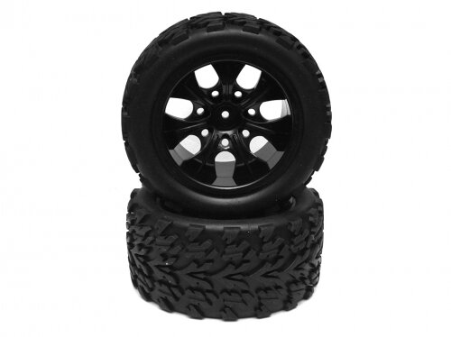 Team Raffee & Co 2 In 1 1/10 Monster Truck Wheel & Tire Set 7 Spoke Patter B TRC/110622503+26206