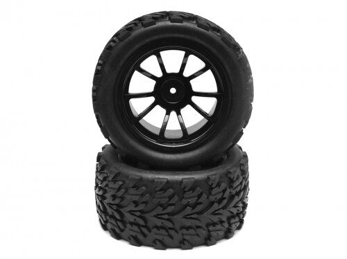Team Raffee & Co 2 In 1 1/10 Monster Truck Wheel & Tire Set 10 Spoke Patter B TRC/110622508+26206