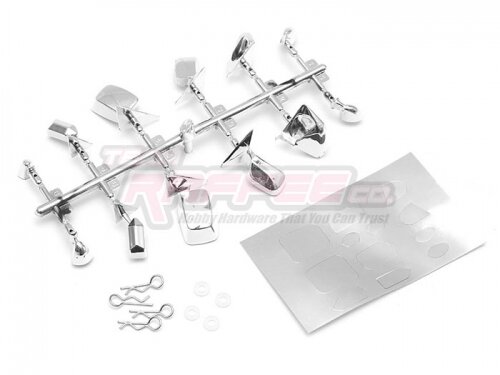 Team Raffee & Co 1/10 Scale Accessories Side Mirrors 6 Different Versions (Chrome) TRC/302607
