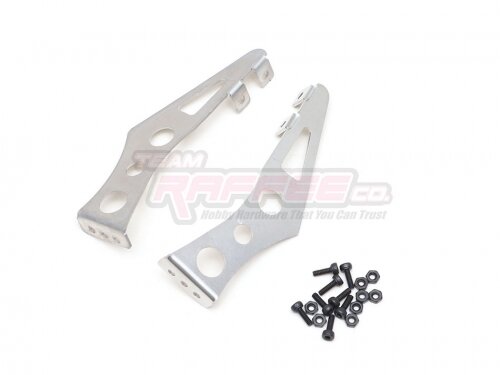Team Raffee & Co 1/10 Adjustable Stainless Steel Rear Wing Spoiler Stand Type D Silver TRC/302700DS