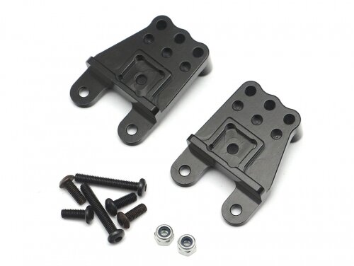 Team Raffee & Co Aluminum Front & Rear Shock Towers (2) Black for Tamiya CC02 TRC/1086008BK