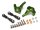 Team Raffee & Co Aluminum Rear Hub & Lock Linkage (1 Pair) Green for Axial SCX10 TRC/32107G