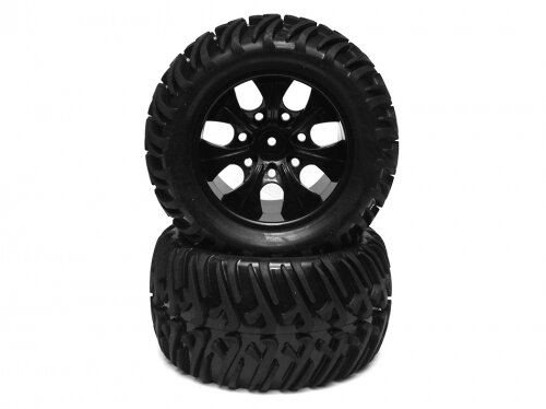 Team Raffee & Co 2 In 1 1/10 Monster Truck Wheel & Tire Set 7 Spoke Patter A TRC/110622503+26201