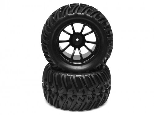 Team Raffee & Co 2 In 1 1/10 Monster Truck Wheel & Tire Set 10 Spoke Patter A TRC/110622508+26201