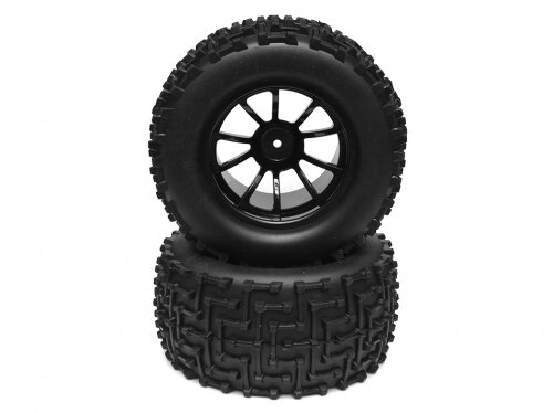 Team Raffee & Co 2 In 1 1/10 Monster Truck Wheel & Tire Set 10 Spoke Patter D TRC/110622508+26204