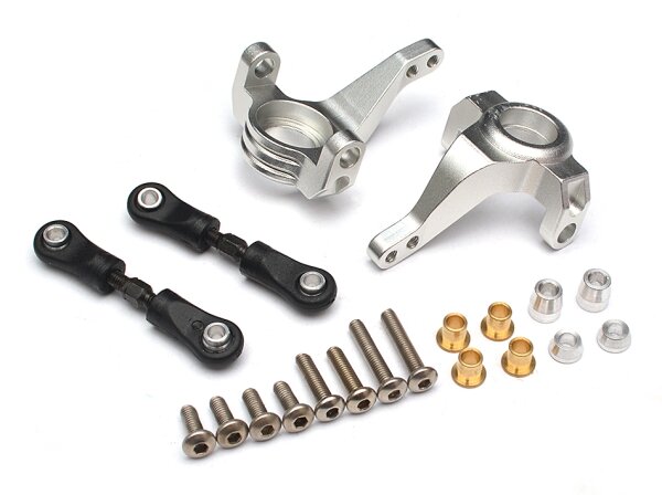 Team Raffee & Co Aluminum Rear Hub & Lock Linkage (1 Pair) Silver for Axial SCX10 TRC/32107S