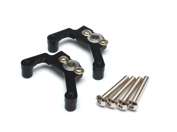 Team Raffee & Co Aluminum 3 Link Roll Mount (1 Pair) Black for Axial SCX10 TRC/32114BK