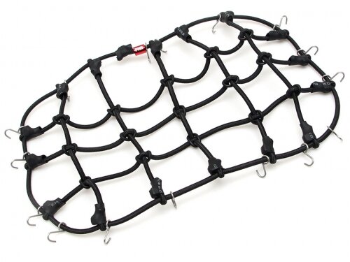 Team Raffee & Co Scale Accessories Elastic Luggage Net with Hooks 20x12cm for RC Crawler & Truck  Black TRC/302308LBK