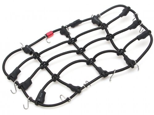 Team Raffee & Co Scale Accessories Elastic Luggage Net with Hooks 15x9cm for RC Crawler & Truck Black TRC/302308SBK