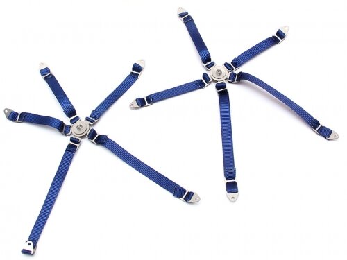 Team Raffee & Co Scale Accessories - 5-Point Safety Harness Racing Seat Belt Camlock Assembled Blue TRC/302330B
