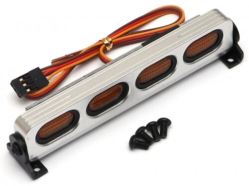 Team Raffee & Co Multi Function Aluminum LED Light Bar 5 Modes for 1/10 1/8 Rock Racing Yellow TRC/302443Y
