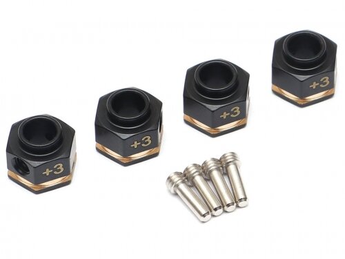 Team Raffee & Co Brass 3MM Offset Wheel Hex Adapter for TRX4 (4) TRC/302455-3MM