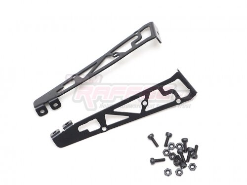 Team Raffee & Co 1/10 Adjustable Stainless Steel Rear Wing Spoiler Stand Type E Black TRC/302700EBK