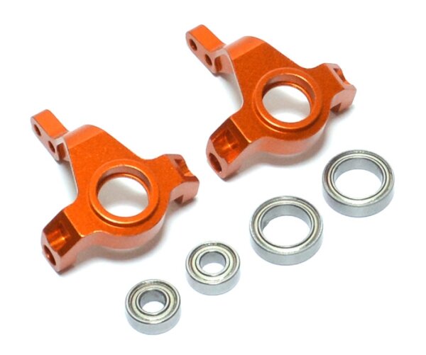 Team Raffee & Co Aluminium Front Knuckle With Bearings - 2 Pcs Orange for Axial SCX10 TRC/SCX01OR