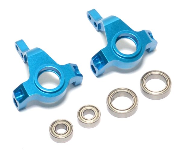Team Raffee & Co Aluminium Front Knuckle With Bearings - 2 Pcs Blue for Axial SCX10 TRC/SCX01B