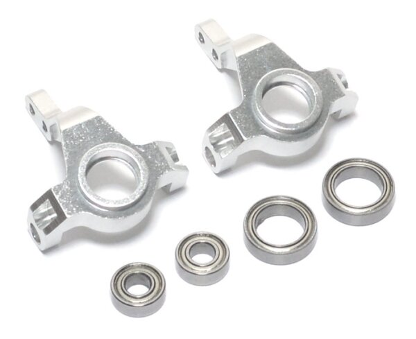 Team Raffee & Co Aluminium Front Knuckle With Bearings - 2 Pcs Silver for Axial SCX10 TRC/SCX01S