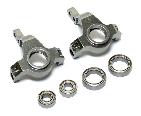Team Raffee & Co Aluminium Front Knuckle With Bearings - 2 Pcs Gun Metal for Axial SCX10 TRC/SCX01GM