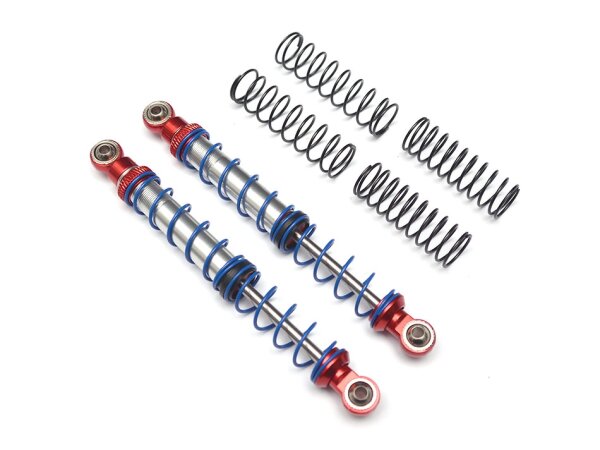 Team Raffee & Co Aluminum Double Spring Shocks 110mm (2) for Crawlers Red BRQ90333-110R