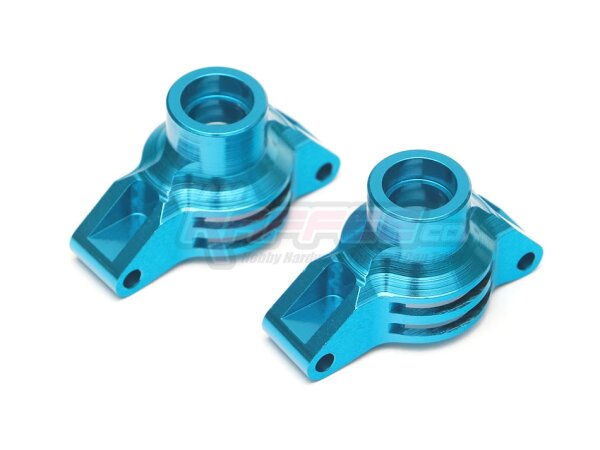 Team Raffee & Co Aluminum Rear Hub Carrier (2) Blue for Tamiya TT-02 TRC/TT02-003B