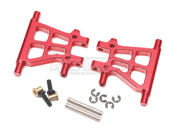 Team Raffee & Co Aluminum Rear Lower Arm (2) Red for Tamiya TT-02 TRC/TT02-007R