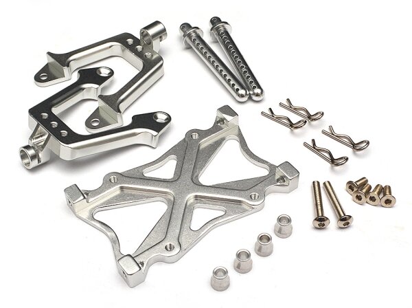 Team Raffee & Co Aluminum Rear Shock Mount Silver for Axial SCX10 TRC/32108S