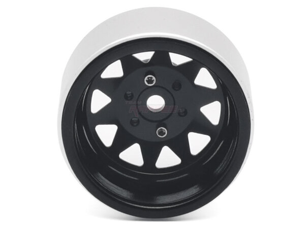 Team Raffee & Co 1.9 High Mass Steelie 6 Lug Beadlock Wheels Black TRC/302890BK