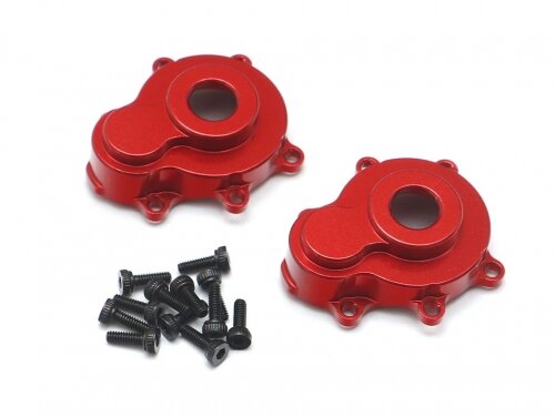 Team Raffee & Co Aluminum Front Outer Portal Housing (2) Red for Redcat Gen8 Scout II TRC/1053002R