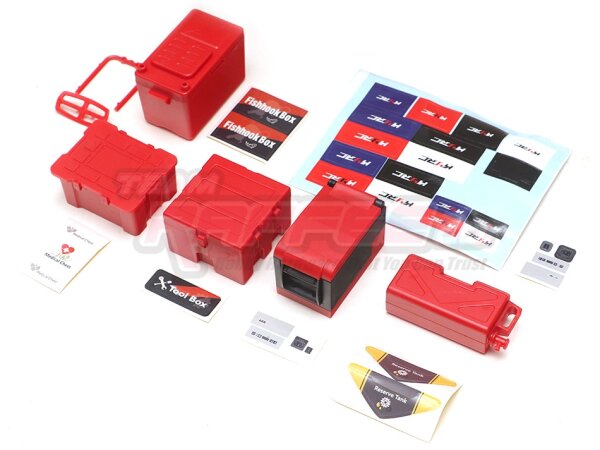 Team Raffee & Co 1/10 Scale Accessories Fishing Tackle Boxes and Cooler Red BRSCAC266R