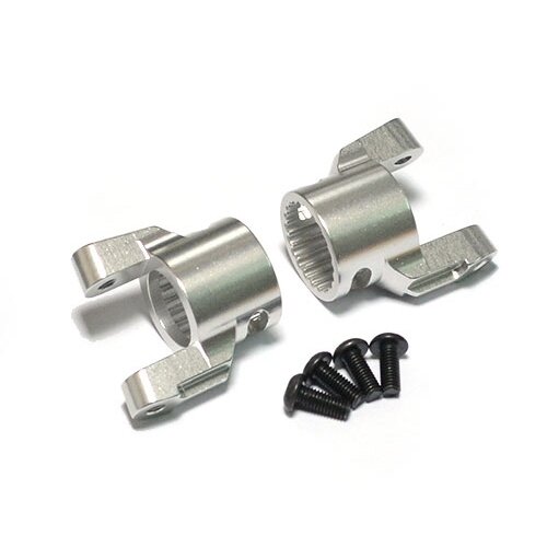 Team Raffee & Co Aluminum Front C-Hub -1 Pair Silver for Axial Wraith BRWRT03S