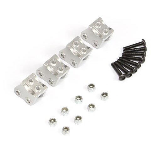 Team Raffee & Co Aluminum Lower Suspension Link Mount - 2Pair Silver for Axial Wraith BRWRT09S