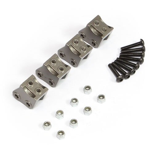 Team Raffee & Co Aluminum Lower Suspension Link Mount - 2Pair Gun Metal for Axial Wraith BRWRT09GM