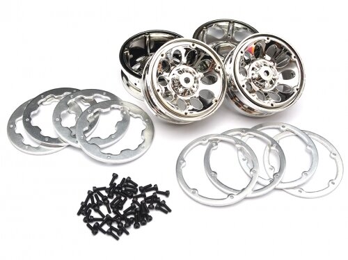 Team Raffee & Co 1.9 Wheels Hex 12mm  For Jeep Axial Tamiya 4WD (4) Silver TRC/1120-622032S