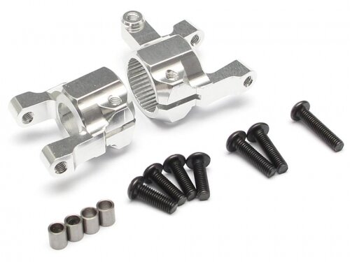 Team Raffee & Co Aluminum Front C-hub (2) Silver for Axial SCX10 II TRC/302286S