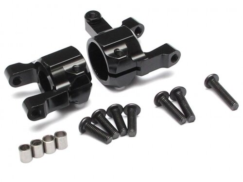 Team Raffee & Co Aluminum Front C-hub (2) Black for Axial SCX10 II TRC/302286BK