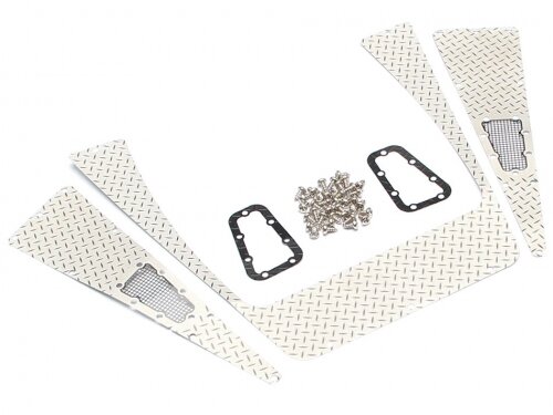Team Raffee & Co Stainless Steel Front Hood Diamond Plate Pack for Traxxas TRX-4 TRC/302321