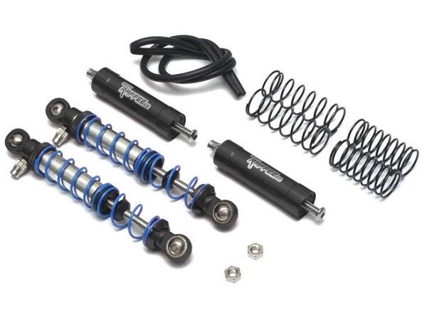 Team Raffee & Co Aluminum Adjustable Piggyback Double Spring Shocks 70MM (2) for Crawlers Black BRQ90319-70MMBK