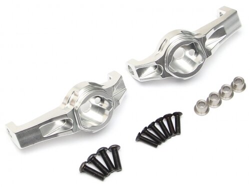 Team Raffee & Co Aluminum Front C-hubs Left & Right Silver for Traxxas TRX-4 TRC/302324S