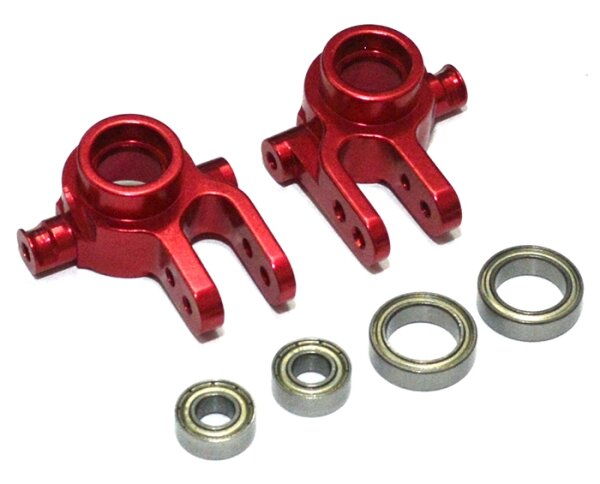 Team Raffee & Co Aluminum Front Knuckles - 1 Pair Red for Traxxas Slash 4x4 BRTSH01R