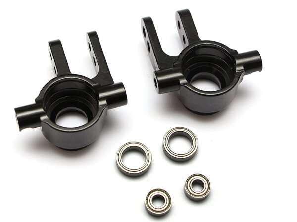 Team Raffee & Co Aluminum Front Knuckles - 1 Pair  Black for Traxxas Slash 4x4 BRTSH01BK