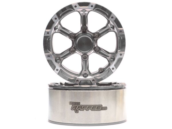 Team Raffee & Co Gemini 1.9 High Mass Beadlock Aluminum Wheels Spoke-6 (2) Gun Metal BRW760932EGM
