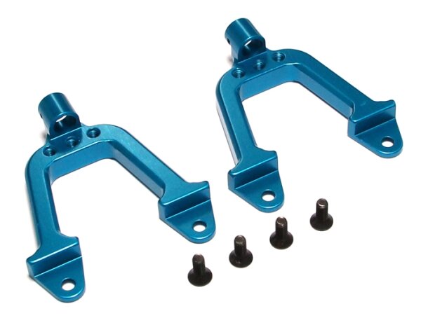 Team Raffee & Co Aluminum Front Shock Hoops - 1 Pair Blue for Axial SCX10 TRC/SCX16B