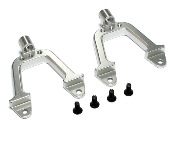 Team Raffee & Co Aluminum Front Shock Hoops - 1 Pair Silver for Axial SCX10 TRC/SCX16S
