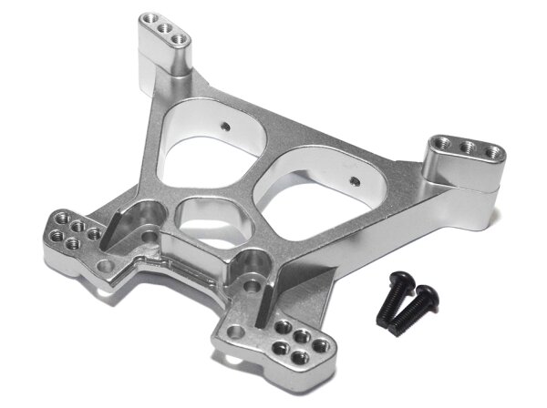 Team Raffee & Co Aluminum Rear Shock Tower -1 Pc Silver for Traxxas Slash 4x4 BRTSH07S