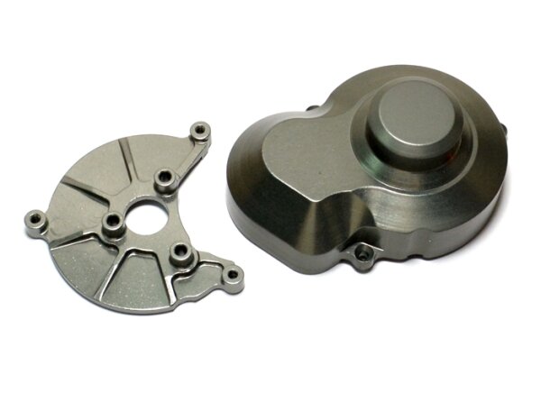 Team Raffee & Co Aluminium Clutch Box & Cover Gun Metal for Axial SCX10 TRC/SCX06GM